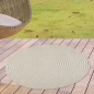 Preview: Outdoor Designteppich Beige rund moderne Struktur wetterfest robust