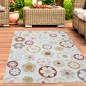 Preview: Eleganter Teppich florale Motive in sanften Erdtönen für stilvolle Innen- & Außen Wohnräume creme bunt
