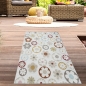 Preview: Eleganter Teppich florale Motive in sanften Erdtönen für stilvolle Innen- & Außen Wohnräume creme bunt