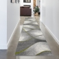 Preview: Teppich Wohnzimmer Wellen Design in grau anthrazit grün - pflegeleicht