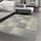Preview: Schlichter Flur Designer Teppich mit Quadraten - grau