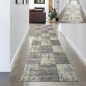 Preview: Schlichter Flur Designer Teppich mit Quadraten - grau
