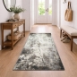 Preview: Design Teppich Creme Grau Steinoptik modern elegant Wohnbereich