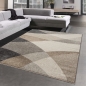 Preview: Modern abstrakter Wellen-Karo Designerteppich in beige anthrazit