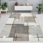 Preview: Moderner Teppich mit geometrischem Muster – Beige, Grau & Schwarz – Weich & pflegeleicht