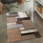 Preview: Modern abstrakter Designerteppich mit Rechtecken in beige