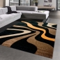 Preview: Schöner Teppich mit gewölbten Linien in schwarz& braun