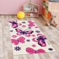 Preview: Kinderzimmer-Teppich mit Schmetterlingen in creme pink Läufer