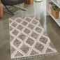 Preview: Orientalischer Teppich mit schönem Rautenmuster in creme