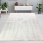 Preview: Weicher Hochflor Teppich Pflegeleicht mit modernem in Creme