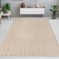 Preview: Wohnzimmer-/ Schlafzimmerteppich schimmernd mit Linienmuster in Beige