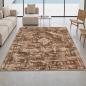 Preview: Teppich Braun Ornament-Design Polyester mit Flanelloberfläche