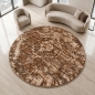 Preview: Teppich Braun Ornament-Design Polyester mit Flanelloberfläche