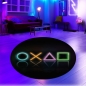 Preview: Rutschfester Gamingteppich im Neonfarbenen Muster