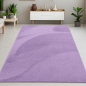 Preview: Teppich Flieder moderne Felloptik samtweicher Kurzflor Wohnzimmer