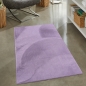 Preview: Teppich Flieder moderne Felloptik samtweicher Kurzflor Wohnzimmer