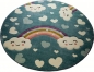 Preview: Kinderteppich Kinderzimmerteppich Babyteppich Regenbogen und Wolken blau