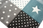 Mobile Preview: Kinderteppich Spielteppich Babyteppich Junge Stern Mond in blau hellblau türkis