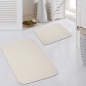 Preview: Badematte Badgarnitur Set 2-teilig Duschvorleger Badteppich waschbar creme