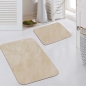 Preview: Badematte Badgarnitur Set 2-teilig Duschvorleger Badteppich waschbar beige