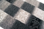 Preview: Designer Teppich Wohnzimmerteppich Ornamente Ranken Karo creme grau schwarz