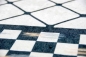 Preview: Teppich im Printdesign Teppich Wohnzimmer waschbar karo schwarz
