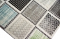 Preview: Designer und Moderner Teppich Kurzflorteppich mit Karomuster grau bunt blau grün rosa