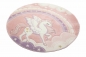 Preview: Spiel Teppich Kinderzimmer Himmel Wolken Regenbogen Einhorn rosa creme