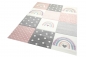 Preview: Kinderteppich Kinderzimmer Spiel Teppich Herzchen Regenbogen Punkte Design creme rosa grau