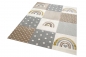 Preview: Kinderteppich Kinderzimmer Spiel Teppich Herzchen Regenbogen Punkte Design creme beige grau