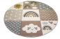 Preview: Spielteppich Kinderzimmer Teppich Herzchen Wolken Regenbogen Punkte grau beige braun
