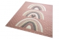 Preview: Spiel Teppich Kinderzimmer Regenbogen Herz Design gepunktet - rosa grau
