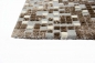 Preview: Teppich modern Wohnzimmer Teppich Mosaik grau braun beige