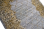 Mobile Preview: Teppich modern Wohnzimmer Teppich Ornamente grau senfgelb gold