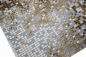 Preview: Teppich modern Wohnzimmer Teppich Mosaik in grau senfgelb