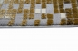 Preview: Teppich modern Wohnzimmer Teppich Mosaik in grau senfgelb