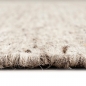 Preview: Handgewebter Wollteppich in eleganter Taupe-Farbe modern und pflegeleicht