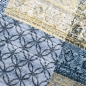 Preview: Eleganter moderner Teppich Quadrate orientalisch gemustert gold grau