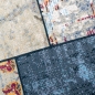 Preview: Eleganter Teppich mit Quadraten modern orientalisch gemustert bunt braun grau orange