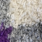 Preview: Shaggy Teppich Hochflor - Karo Design Violett Grau Creme