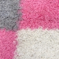 Preview: Shaggy Teppich Hochflor Langflor Bettvorleger Wohnzimmer Teppich Läufer Karo pink rosa grau creme