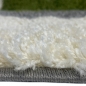Preview: Shaggy Teppich Hochflor Langflor Bettvorleger Wohnzimmer Teppich Läufer Karo grün grau creme