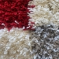 Mobile Preview: Shaggy Teppich Hochflor Langflor Bettvorleger Wohnzimmer Teppich Läufer Karo rot grau creme