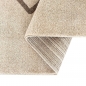 Preview: Moderner Kurzflor Teppich Creme Braun mit grafischem Rautendesign