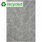 Preview: Recycle Wohnzimmerteppich mit hoch-tief Effekt Blätterdesign in creme grau
