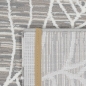 Preview: Recycle Wohnzimmerteppich mit hoch-tief Effekt Blätterdesign in creme grau