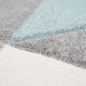 Preview: Teppich Wohnzimmerteppich Dreieck blau grau creme