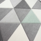 Preview: Teppich Wohnzimmerteppich Dreieck grün grau creme