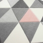Preview: Teppich Wohnzimmerteppich Dreieck rosa grau creme