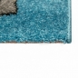 Preview: Teppich mit vielen Tiermotiven | in blau | Kinderfreundlich